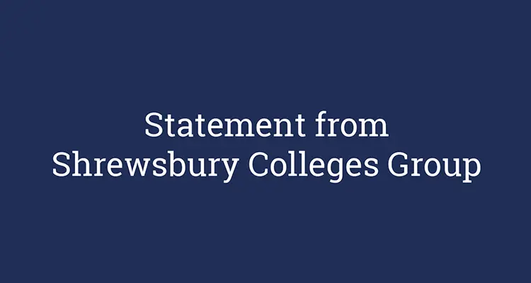 Image saying "Statement from Shrewsbury Colleges Group"