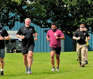 Group of people running