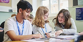 Students working together in classroom