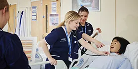 Students on nursing placement in ward