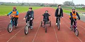 Students on cycling proficiency test