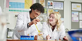 Students experimenting in biology class